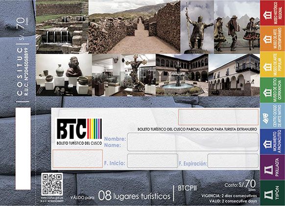 Boleto parcial - Valle Sur y museos - Cusco 
