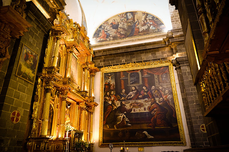 Pintura de la ultima cena en la catedral de Cusco