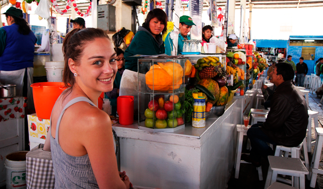 Seccion de jugos en Mercado de San Pedro