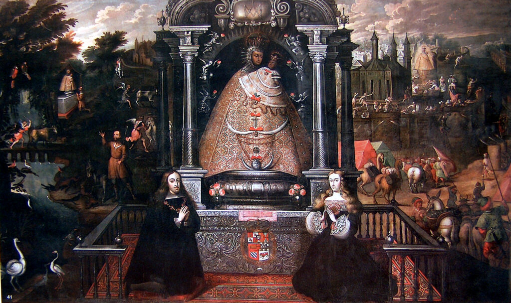 Pintura de la virgen de la Almuedena en la catedral